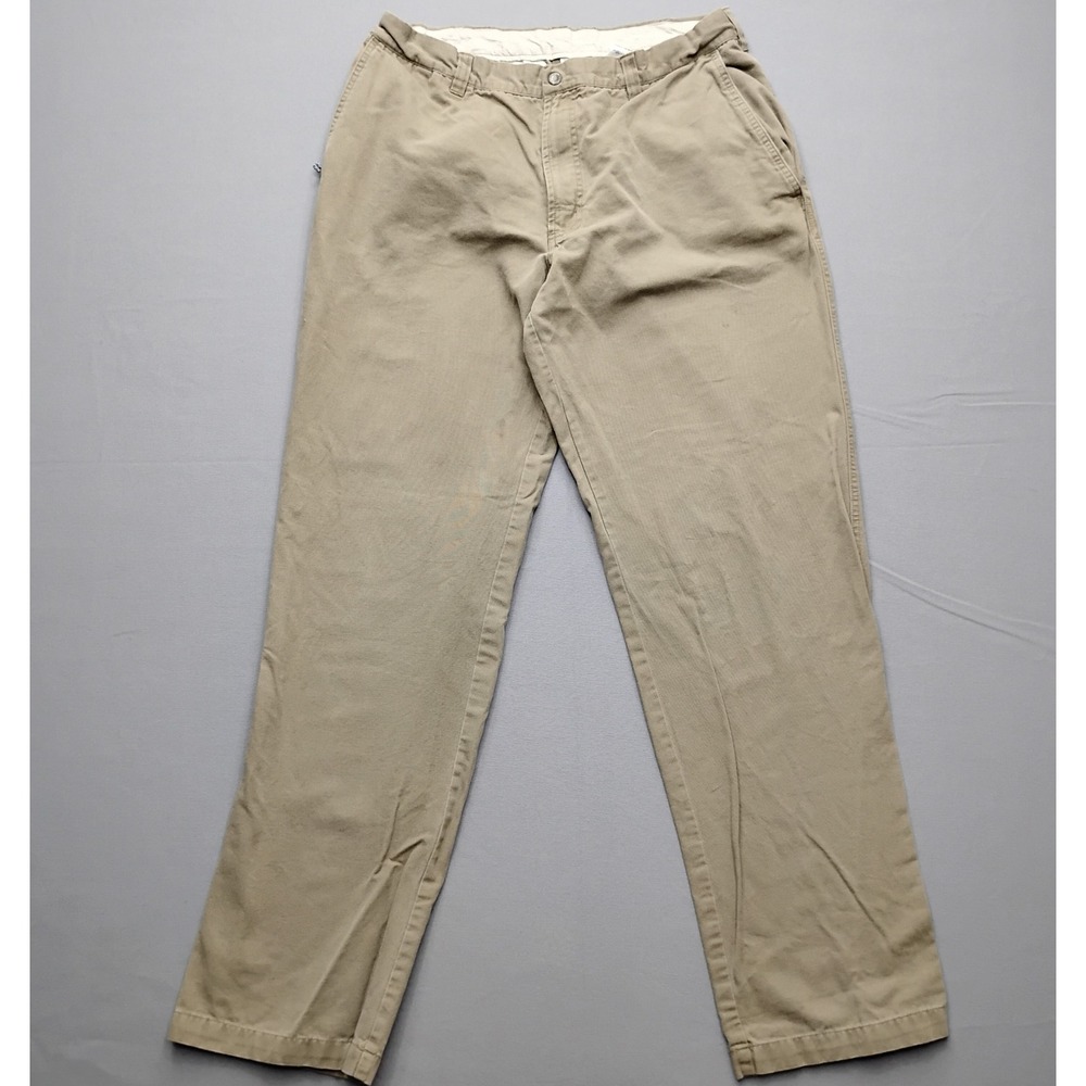 Columbia Mens Khaki Cotton Canvas Straight Leg Chino Pants 36x34